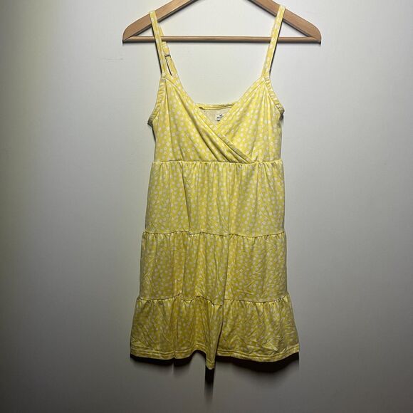 Hollister Dresses & Skirts - Hollister Women's Yellow White Polka Dot Tiered Cami Sundress Size S Regular